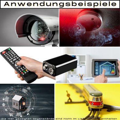 6x Kraftmax Lithium 9V Block Hochleistungs- Batterien für Rauchmelder Feuermelder