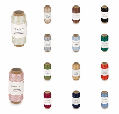 25g Katia Combine & Paillettes Beilaufgarn zum Mitstricken Häkeln GP 118,00€/1kg