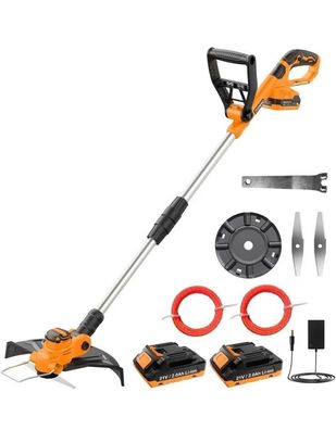 Jygmpro Akku Rasentrimmer mit 2 Batterien 2.0Ah Verstellbarer Griff