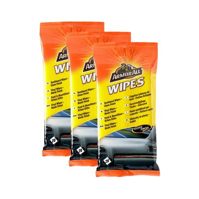 3x ARMOR ALL Auto Kunststoff Reinigungstücher glänzend Cockpit Pflege 20er