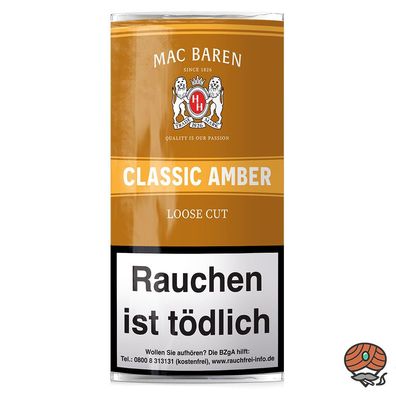 Mac Baren Classic Amber Loose Cut Pfeifentabak 50g Pouch / Beutel