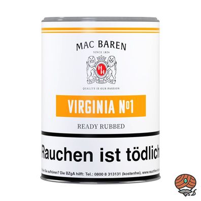 Mac Baren Virginia No. 1 Pfeifentabak 250g Dose, Ready Rubbed