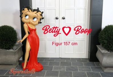Betty Boop Figur Comic Rock N Roll Rockabilly Statue XXL rotem Kleid Fan Deko
