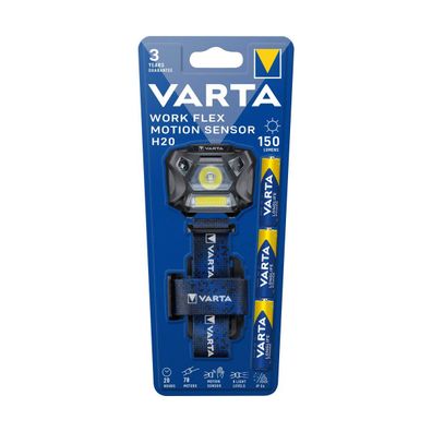Varta Stirnlampe LED Work Flex Motion Sensor H20 inkl. 3x AAA Batterien 18648