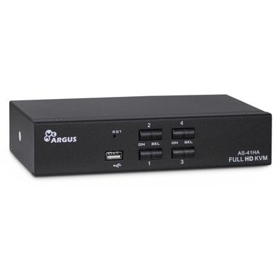 Inter-Tech KVM Switch AS-41HA HDMI, 4 Port, Metall