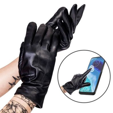 Damen Handschuhe Winter Leder Winterhandschuhe Warme Größe M