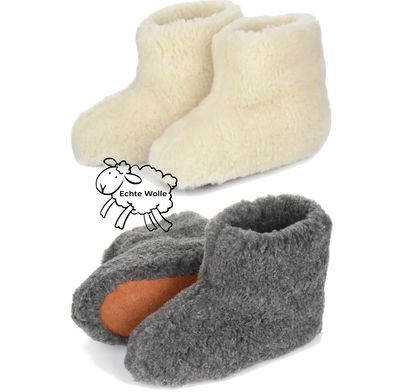 Herren Hausschuhe Männer Damen Winter Lammfell Wolle Hüttenschuhe Warme Pantoffeln