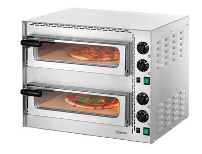 Bartscher Elektro Pizzaofen Flammkuchenofen Mini Plus 2 x 35 cm Pizza Gastlando