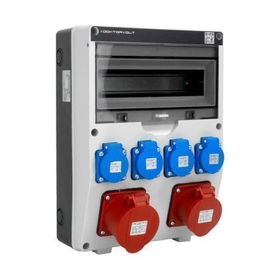 Baustromverteiler 32A/16A CEE 4x230V Stromverteiler Wandverteiler ohne Sicherungen