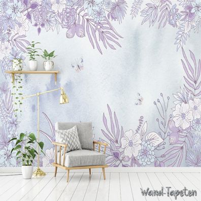 Vlies Fototapete Wandtapete Wandbilder Mosaiktapete mit Ländlichem Pflanzen 4162