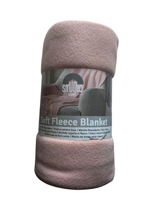 Weiche Fleecedecke 130 x 160 cm Rosa 100 % Polyester