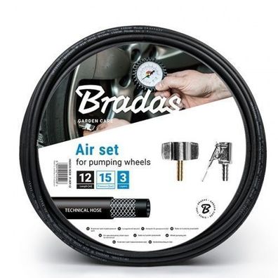 Druckluft Reifenféllschlauch Set 8m Reifenféller Kfz mit Zubehör Bradas 5411