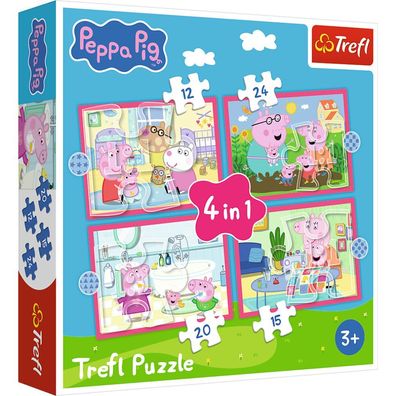 4-in-1 Puzzle (12, 15, 20, 24) - Peppa liebt Abenteuer - Trefl 34672
