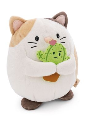 NICI Mymochi Kuscheltier Katze Angy 16 cm mit Kaktus in Geschenkbox 11x12x6,5 cm, Fla