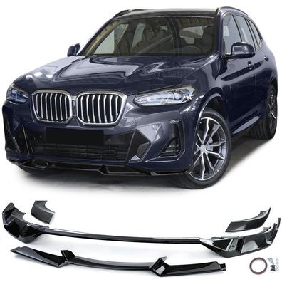 Front Spoiler Lippe New Performance Schwarz Glanz passend für BMW X3 G01 ab 21