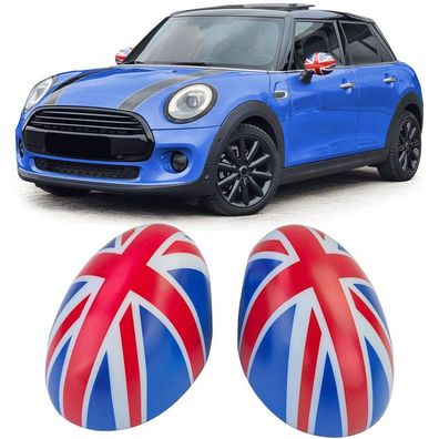 Spiegelkappen Union Jack Blau Weiss Rot passt für Mini F54 F55 F56 F57 13-18