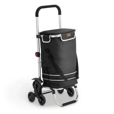 Einkaufstrolley Trolley Einkaufstrolleys klappbar für Treppen Schwarz B-WARE