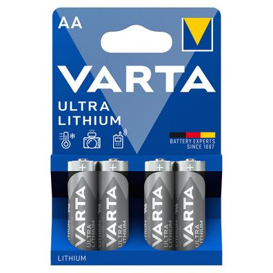 Varta ULTRA Lithium Batterien AA Mignon 1,5V Mignon 6106 LR6 4er Blister LR06