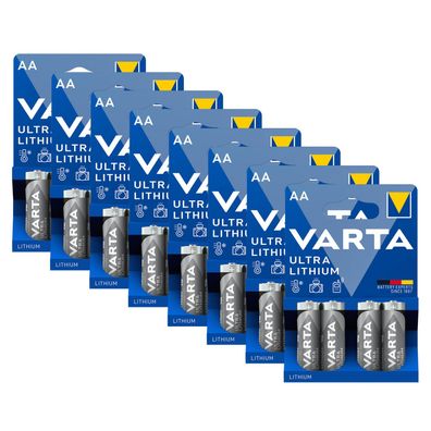 8x Varta ULTRA Lithium Batterien AA Mignon 1,5V Mignon 6106 LR6 4er Blister LR06