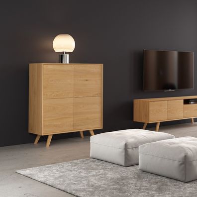 Quatro-Bücherregal aus Holz, assivholz Eiche