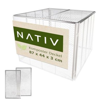Deckel für Metallkomposter 2er Set 87x44 cm silber, Stahl verzinkt : M