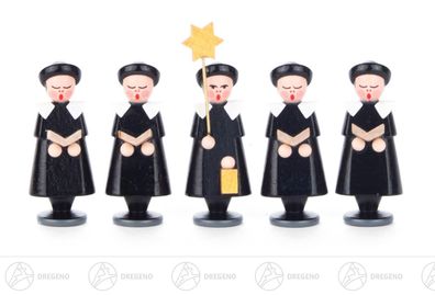 Kurrende Kurrendefiguren schwarz (5) BxHxT 2cmx5cmx2cm NEU Erzgebirge Holzfigur