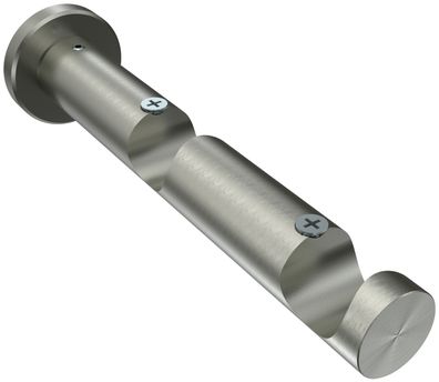 Interdeco Gardinenstangen Träger 2-lauf Ø 20 mm Edelstahl-Optik Platon WA 7,5/14,5 cm