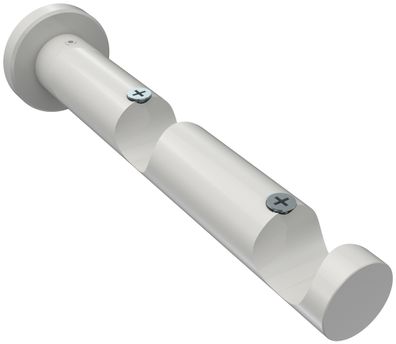 Interdeco Gardinenstangen Träger 2-lauf Ø 20 mm Weiß Platon WA 7,5/14,5 cm