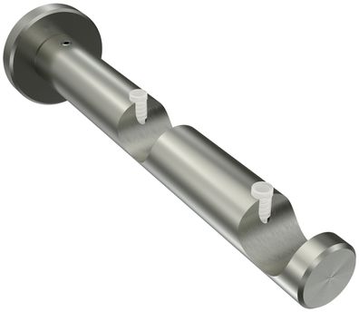 Interdeco Gardinenstangen Träger 2-lauf Ø 20 mm Edelstahl Trend WA 9/14,5 cm