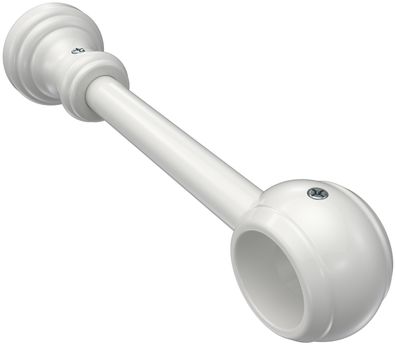 Interdeco Gardinenstangen Träger 1-lauf Ø 28 mm Weiß Classic WA 17 cm