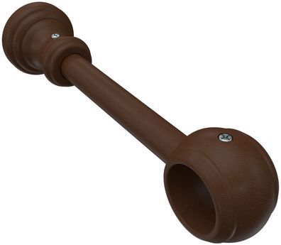 Interdeco Gardinenstangen Träger 1-lauf Ø 28 mm Nussbaum Classic WA 17 cm
