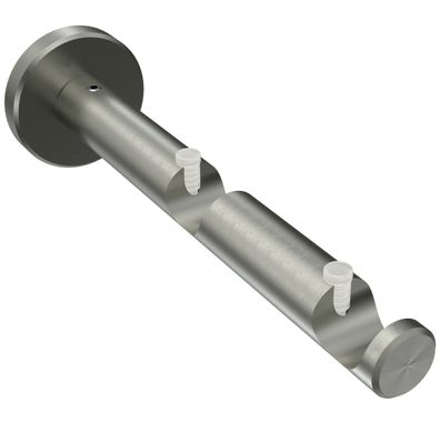Interdeco Gardinenstangen Träger 2-lauf Ø 16 mm Edelstahl-Optik Medium WA 7,5/13 cm
