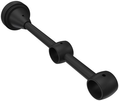 Interdeco Gardinenstangen Träger 2-lauf Ø 16 mm Schwarz Priums WA 11/17 cm