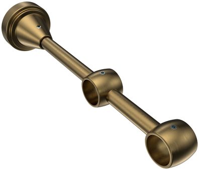 Gardinenstangen Träger 2-lauf Ø 16 mm Messing Antik Priums WA 11/17 cm Interdeco