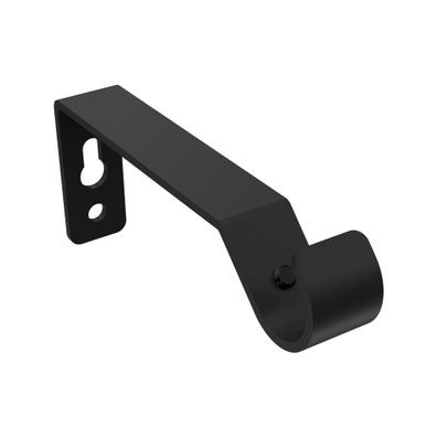 Interdeco Gardinenstangen Träger 1-lauf Ø 16 mm Schwarz Hera WA 7,5 cm