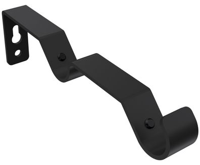 Interdeco Gardinenstangen Träger 2-lauf Ø 16 mm Schwarz Hera WA 7,5/13,5 cm