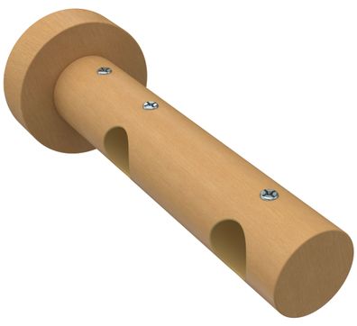 Interdeco Gardinenstangen Träger 2-lauf Ø 16 mm Buche Adrian WA 6/12 cm