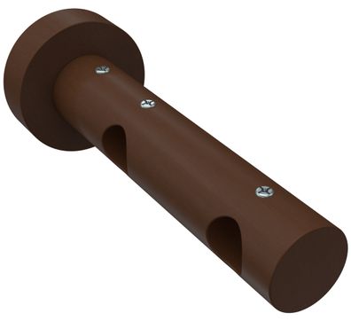 Interdeco Gardinenstangen Träger 2-lauf Ø 16 mm Nussbaum Adrian WA 6/12 cm