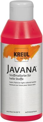 KREUL 91305 - Javana Stoffmalfarbe für helle Stoffe, 250 ml Glas in karminrot, geschm