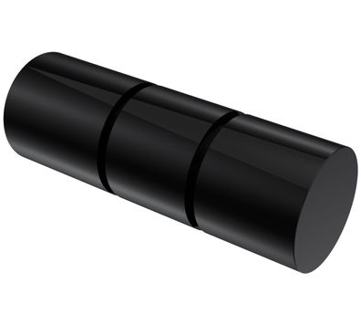 Endstück Rillenzylinder Schwarz für Gardinenstangen 20 mm Ø Interdeco, 2 Stk