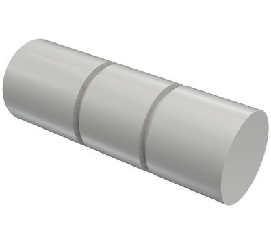 Interdeco Endstück Rillenzylinder Weiß für Gardinenstangen 20 mm Ø, 2 Stk