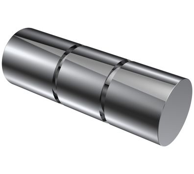 Endstück Rillenzylinder Chrom für Gardinenstangen 20 mm Ø Interdeco, 2 Stk
