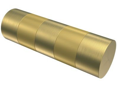 Interdeco Endstück Zylinder Messing-Optik für Gardinenstangen 20 mm Ø, 2 Stk