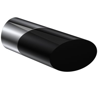 Interdeco Endstück Schräge Chrom / Schwarz für Gardinenstangen 20 mm Ø, 2 Stk