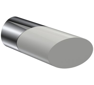 Endstück Schräge Chrom / Weiß für Gardinenstangen 20 mm Ø Interdeco, 2 Stk