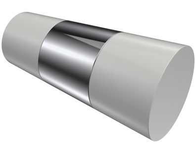 Interdeco Endstück Konus Weiß / Chrom für Gardinenstangen 20 mm Ø, 2 Stk