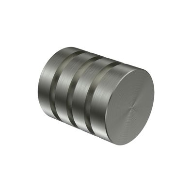 Interdeco Endstück Rillenkappe Edelstahl für Gardinenstangen 20 mm Ø, 2 Stk