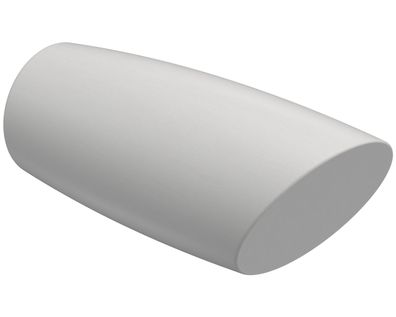 Interdeco Endstück Ellipse Schräge Weiß für Gardinenstangen 20 mm Ø, 2 Stk