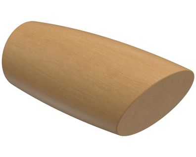 Interdeco Endstück Ellipse Schräge Buche für Gardinenstangen 20 mm Ø, 2 Stk