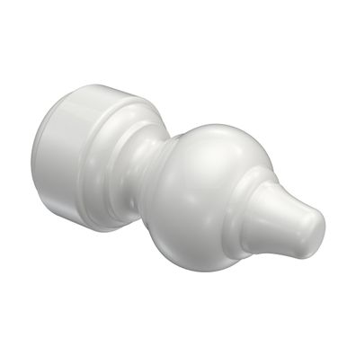 Interdeco Endstück Rillenform Weiß für Gardinenstangen 28 mm Ø, 2 Stk